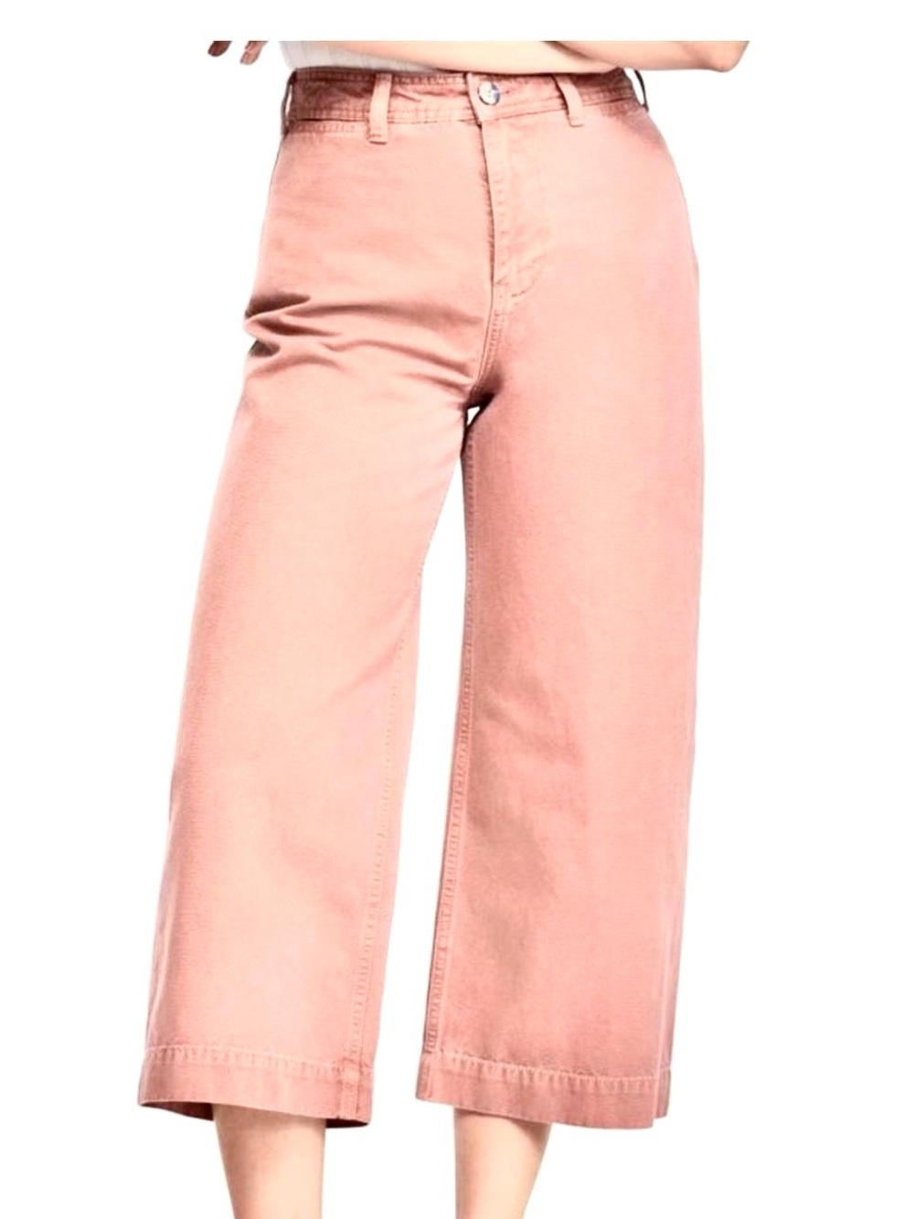 We The Free Patti High-Rise Cropped Wide-Leg Jeans Rose Pink - 14